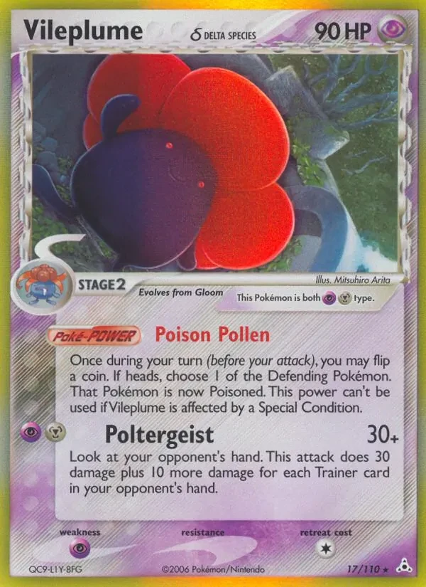Vileplume δ 17/110 Holon Phantoms Pokémon card