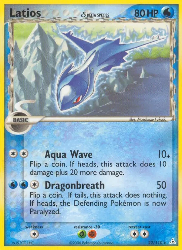 Latios δ 22/110 Holon Phantoms Pokémon card