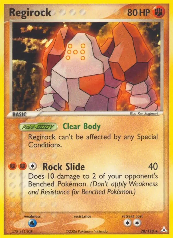 Regirock 28/110 Holon Phantoms Pokémon card