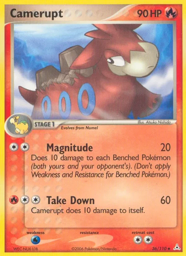 Camerupt 36/110 Holon Phantoms Pokémon card