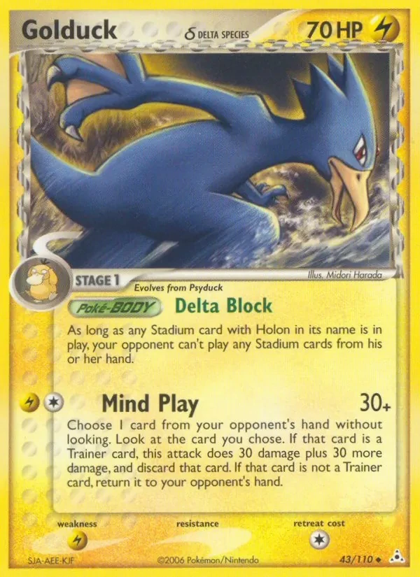 Golduck δ 43/110 Holon Phantoms Pokémon card