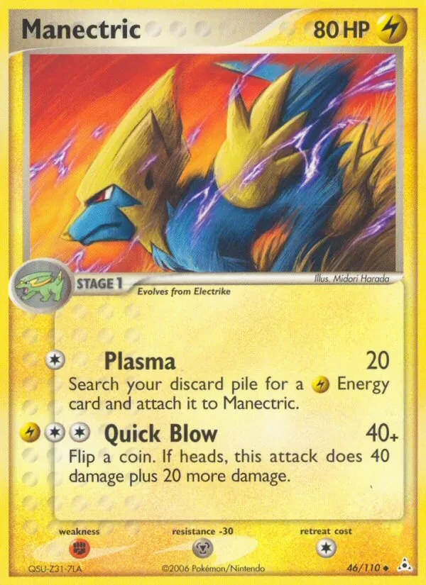 Manectric 46/110 Holon Phantoms Pokémon card