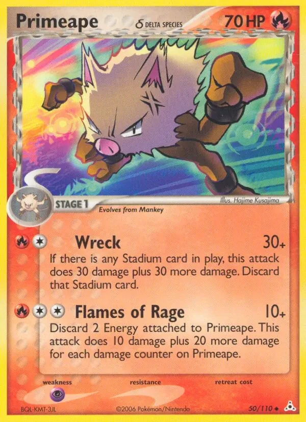 Primeape δ 50/110 Holon Phantoms Pokémon card