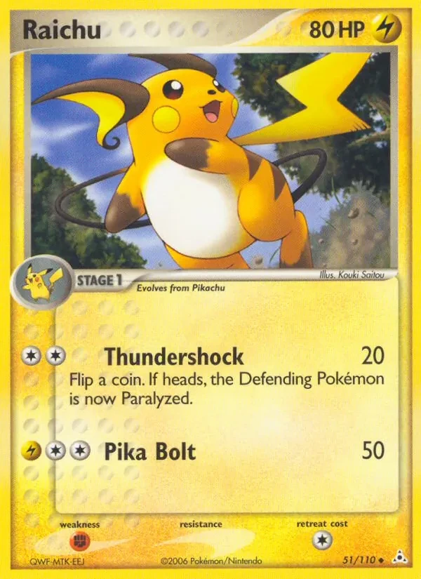 Raichu 51/110 Holon Phantoms Pokémon card