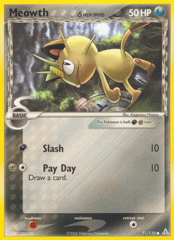 Meowth δ 71/110 Holon Phantoms Pokémon card