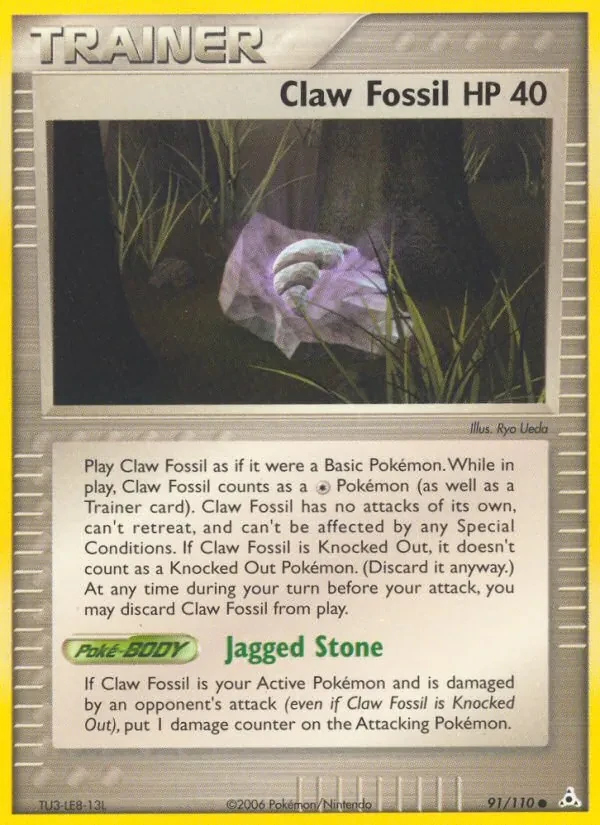 Claw Fossil 91/110 Holon Phantoms Pokémon card