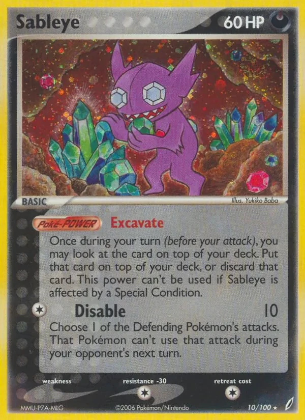 Sableye 10/100 Crystal Guardians Pokémon card