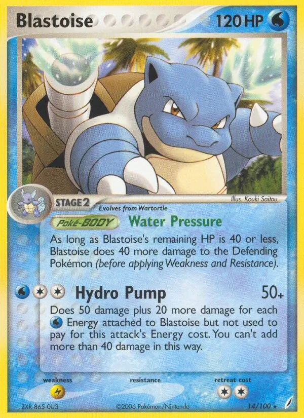 Blastoise 14/100 Crystal Guardians Pokémon card