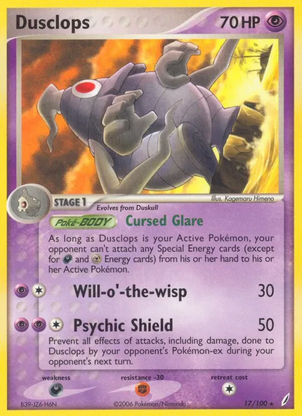 Dusclops 17/100 Crystal Guardians Pokémon card