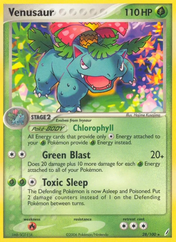 Venusaur 28/100 Crystal Guardians Pokémon card