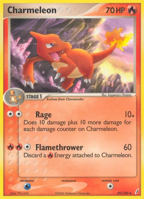 Charmeleon 29/100 Crystal Guardians Pokémon card