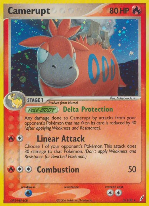 Camerupt 3/100 Crystal Guardians Pokémon card