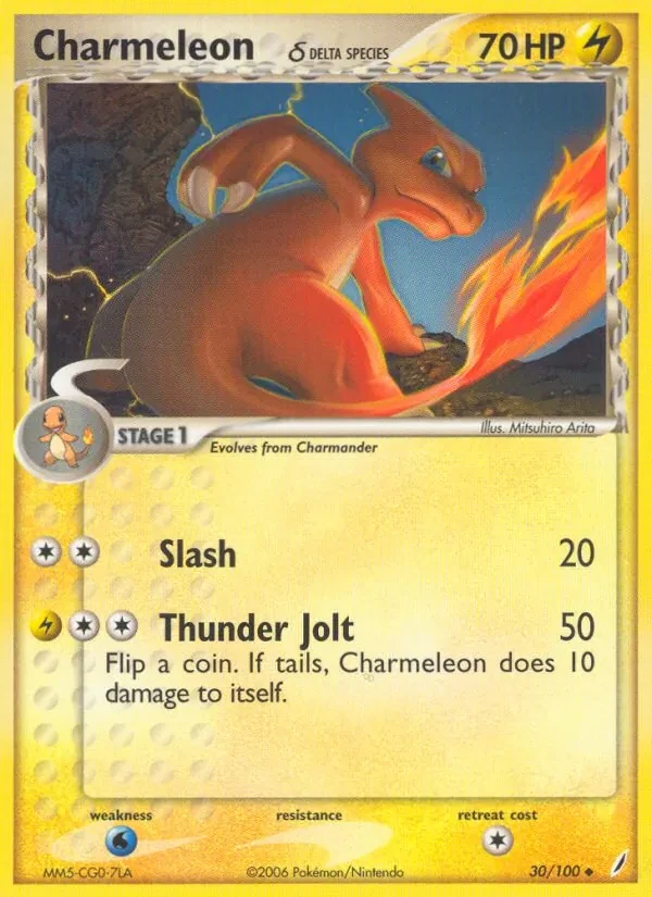 Charmeleon δ 30/100 Crystal Guardians Pokémon Karte