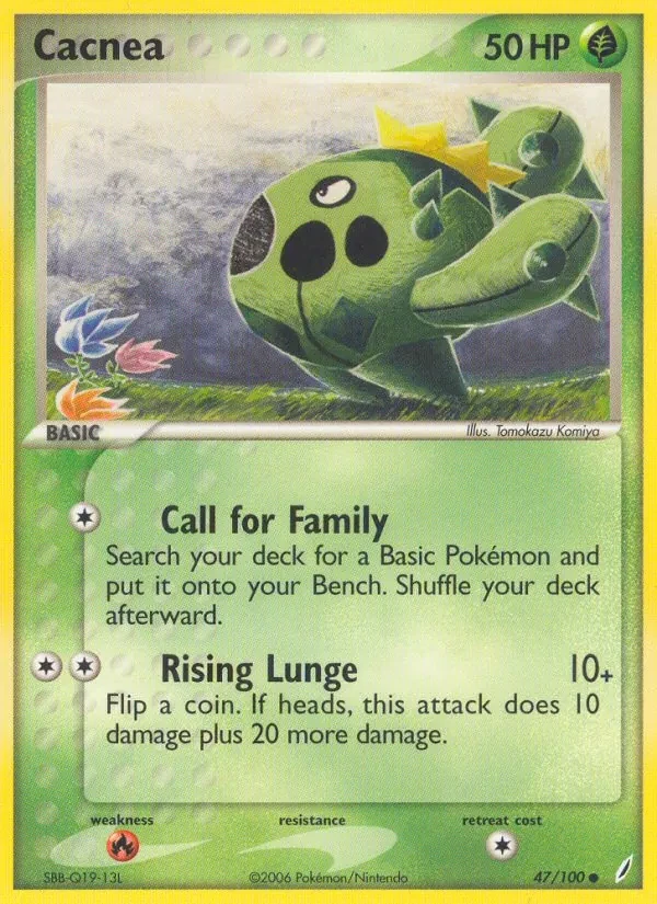 Cacnea 47/100 Crystal Guardians Pokémon card