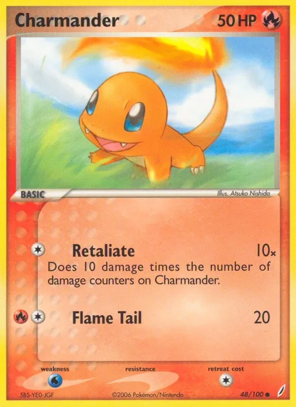Charmander 48/100 Crystal Guardians Pokémon Karte