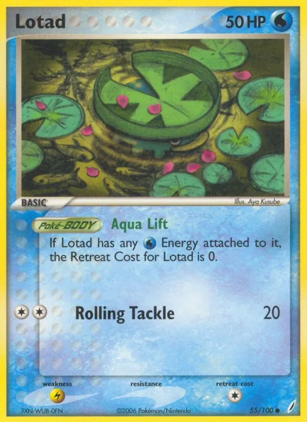 Lotad 55/100 Crystal Guardians Pokémon card