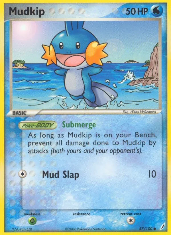 Mudkip 57/100 Crystal Guardians Pokémon card