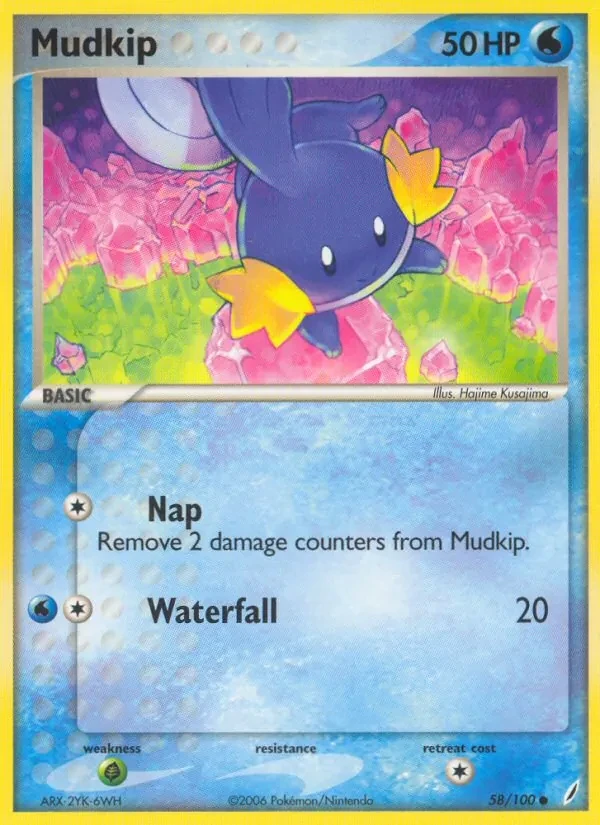 Mudkip 58/100 Crystal Guardians Pokémon card