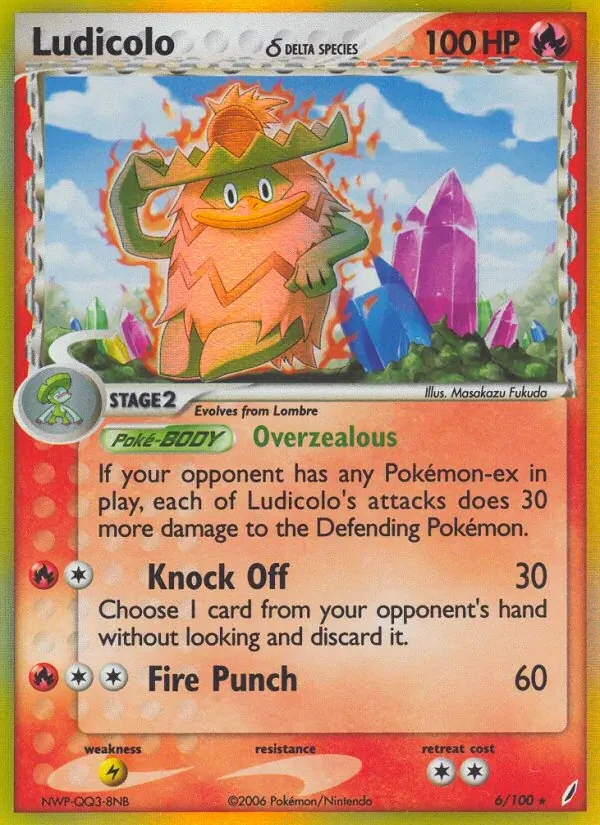 Ludicolo δ 6/100 Crystal Guardians Pokémon card