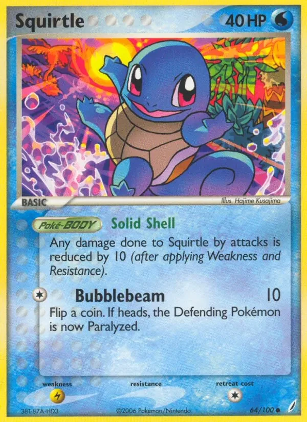 Squirtle 64/100 Crystal Guardians Pokémon card
