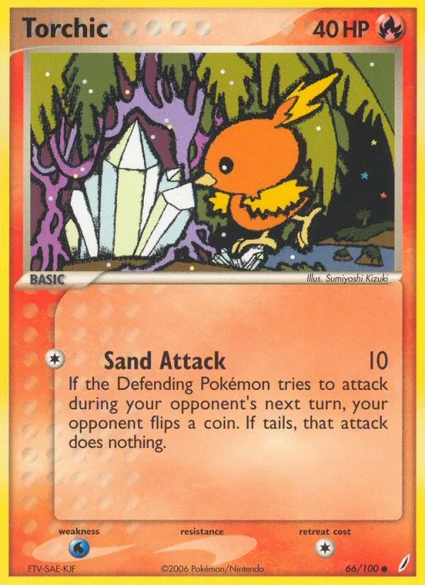 Torchic 66/100 Crystal Guardians Pokémon card