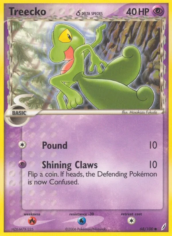 Carta Pokémon Treecko δ 68/100 Crystal Guardians