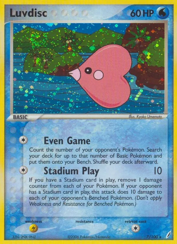 Luvdisc 7/100 Crystal Guardians Pokémon card