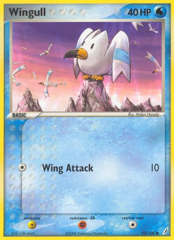 Wingull 70/100 Crystal Guardians Pokémon Karte