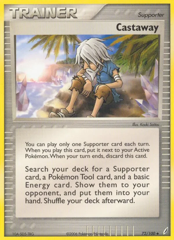 Castaway 72/100 Crystal Guardians Pokémon card