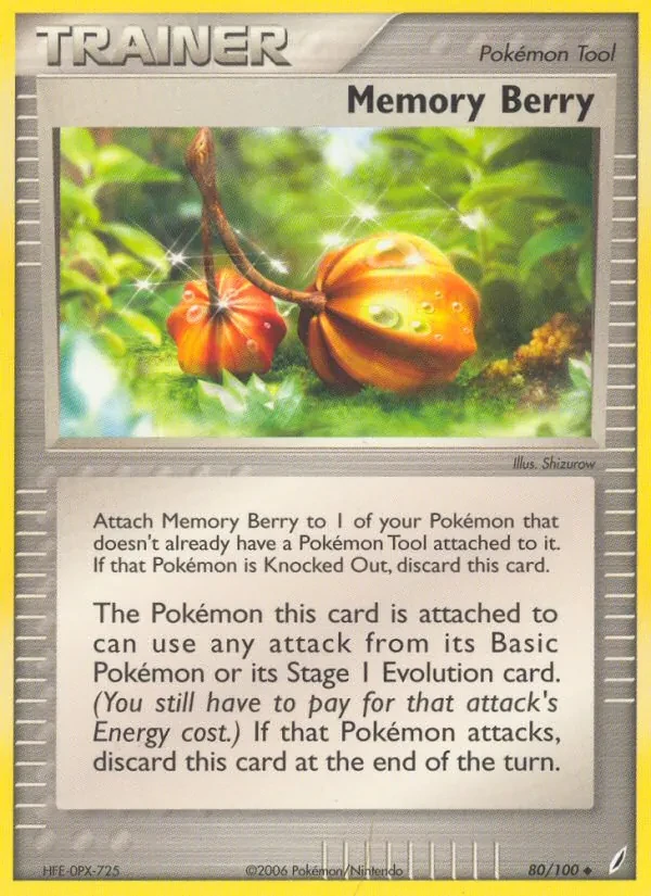 Memory Berry 80/100 Crystal Guardians Pokémon card