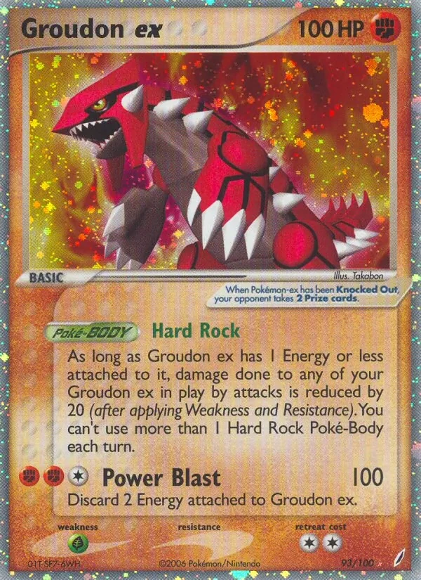 Groudon ex 93/100 Crystal Guardians Pokémon card