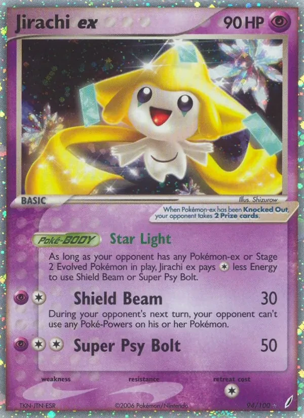 Jirachi ex 94/100 Crystal Guardians Pokémon card