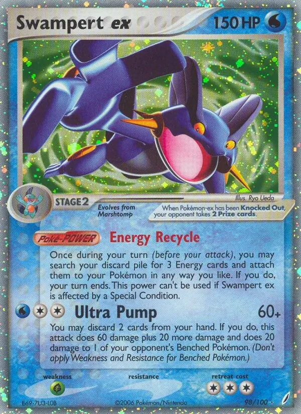 Swampert ex 98/100 Crystal Guardians Pokémon card