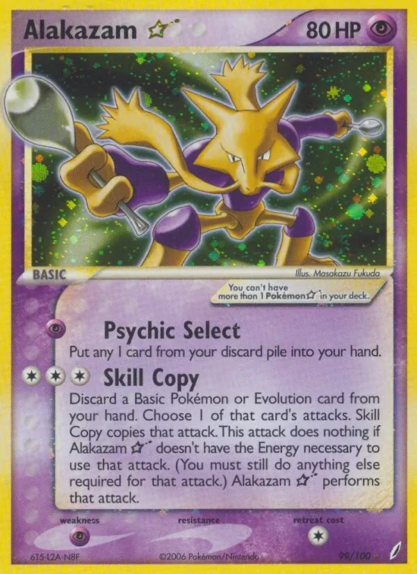 Alakazam ☆ 99/100 Crystal Guardians Pokémon card