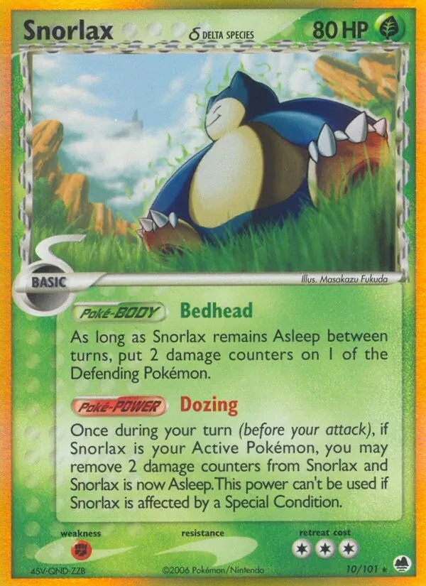 Snorlax δ 10/101 Dragon Frontiers Pokémon card