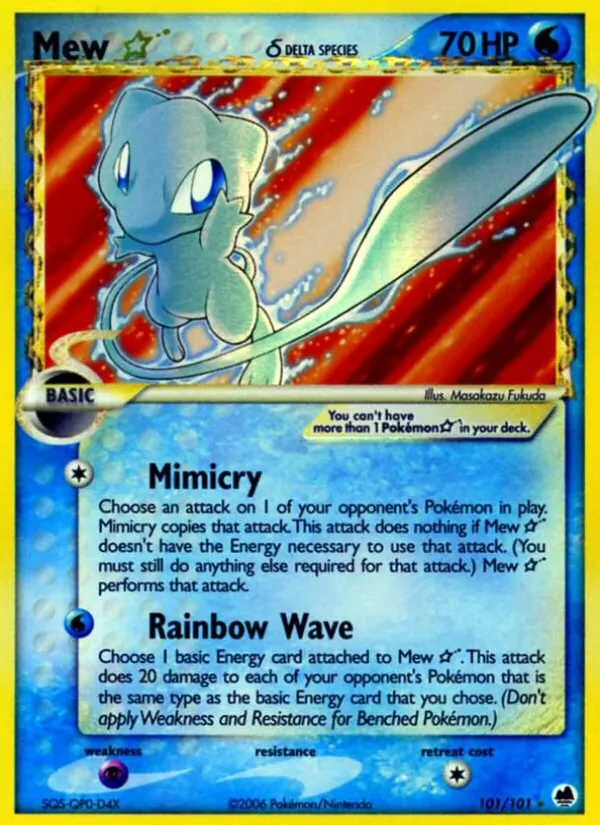 Mew ☆ δ 101/101 Dragon Frontiers Pokémon Karte