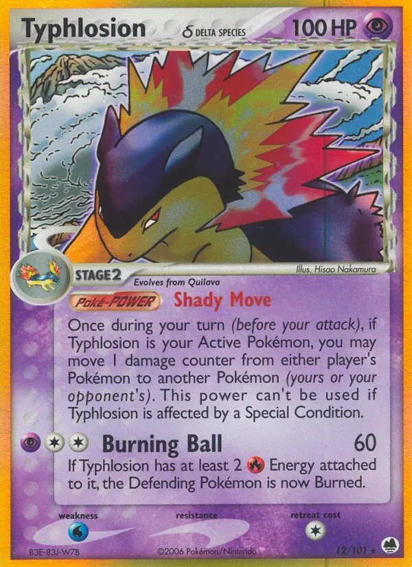 Typhlosion δ 12/101 Dragon Frontiers Pokémon card