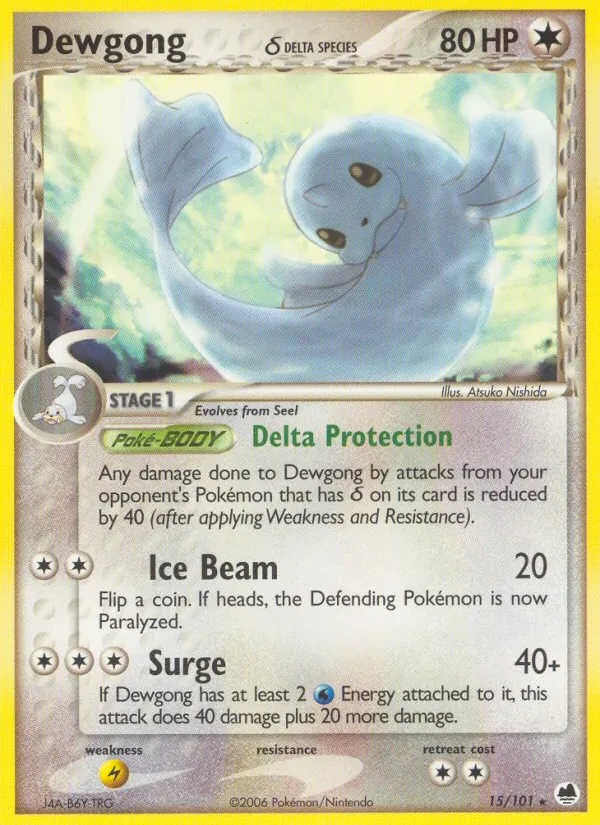Dewgong δ 15/101 Dragon Frontiers Pokémon card