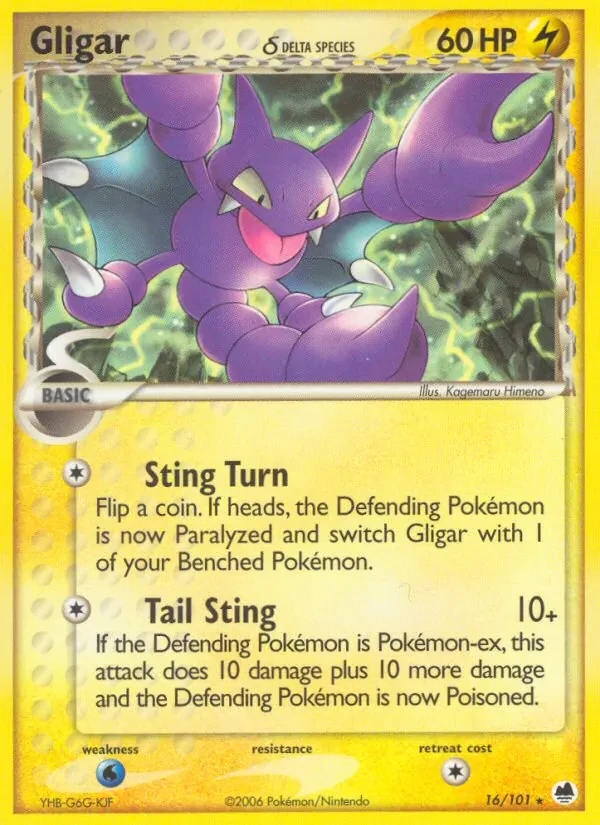 Gligar δ 16/101 Dragon Frontiers Pokémon card