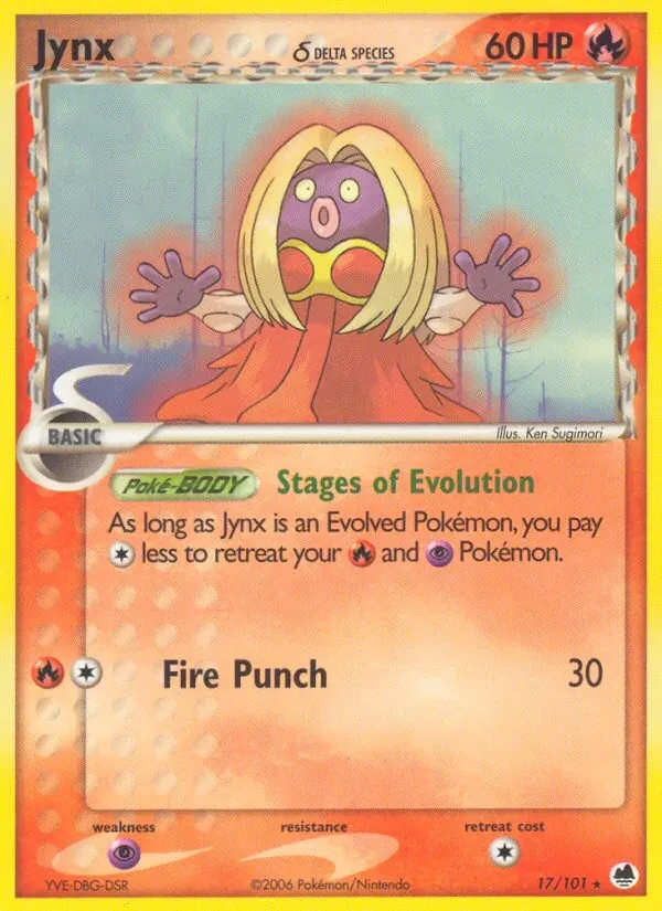 Jynx δ 17/101 Dragon Frontiers Pokémon card