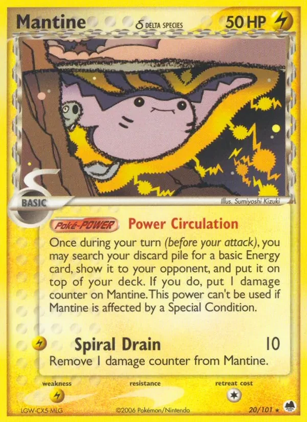Mantine δ 20/101 Dragon Frontiers Pokémon card