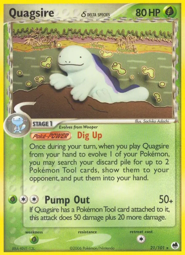 Quagsire δ 21/101 Dragon Frontiers Pokémon card