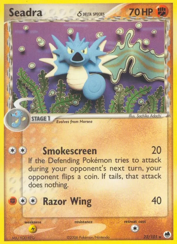 Seadra δ 22/101 Dragon Frontiers Pokémon card