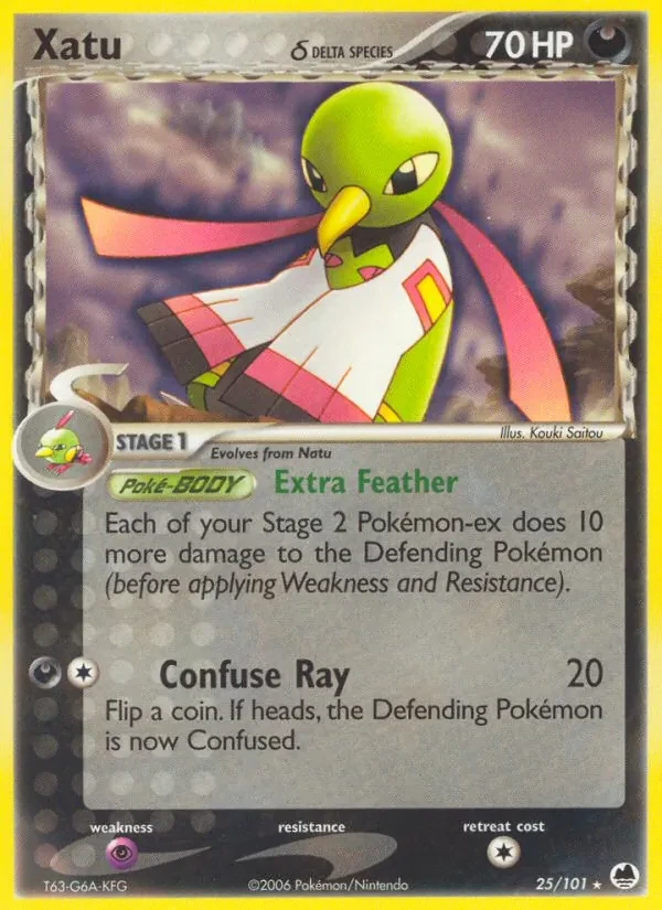 Xatu δ 25/101 Dragon Frontiers Pokémon card