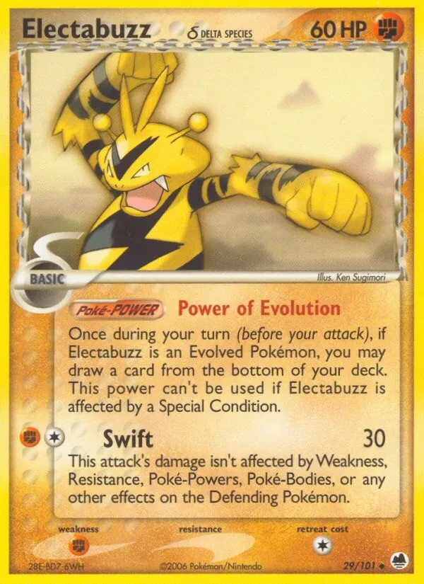 Electabuzz δ 29/101 Dragon Frontiers Pokémon card
