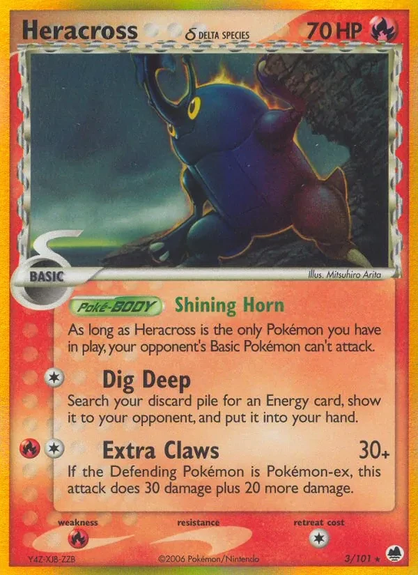 Heracross δ 3/101 Dragon Frontiers Pokémon card
