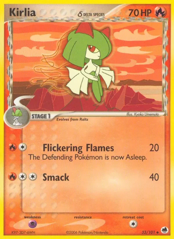 Kirlia δ 33/101 Dragon Frontiers Pokémon card