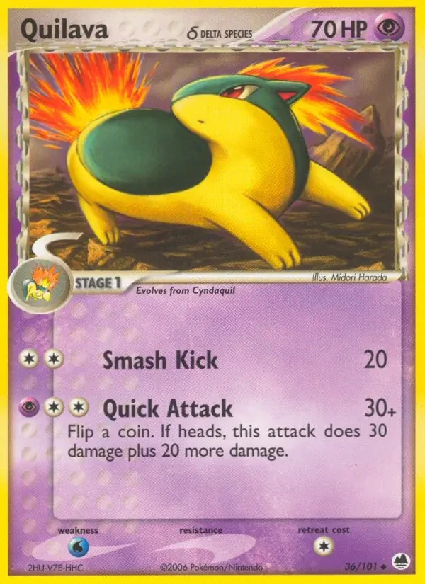 Quilava δ 36/101 Dragon Frontiers Pokémon card