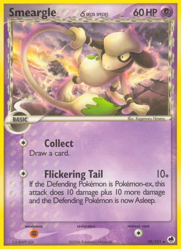 Smeargle δ 39/101 Dragon Frontiers Pokémon card