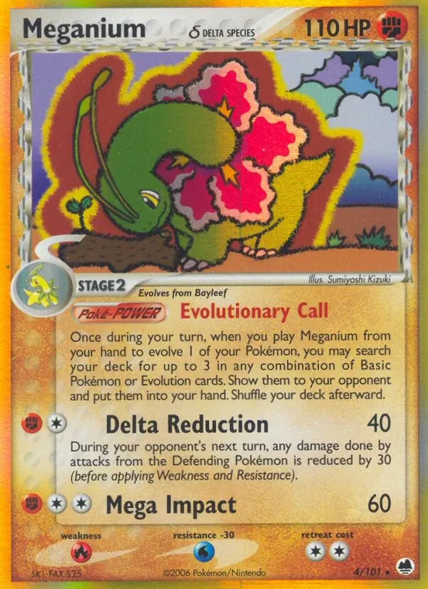Meganium δ 4/101 Dragon Frontiers Pokémon card